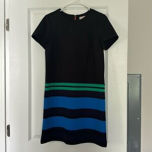 LOFT - black / striped dress